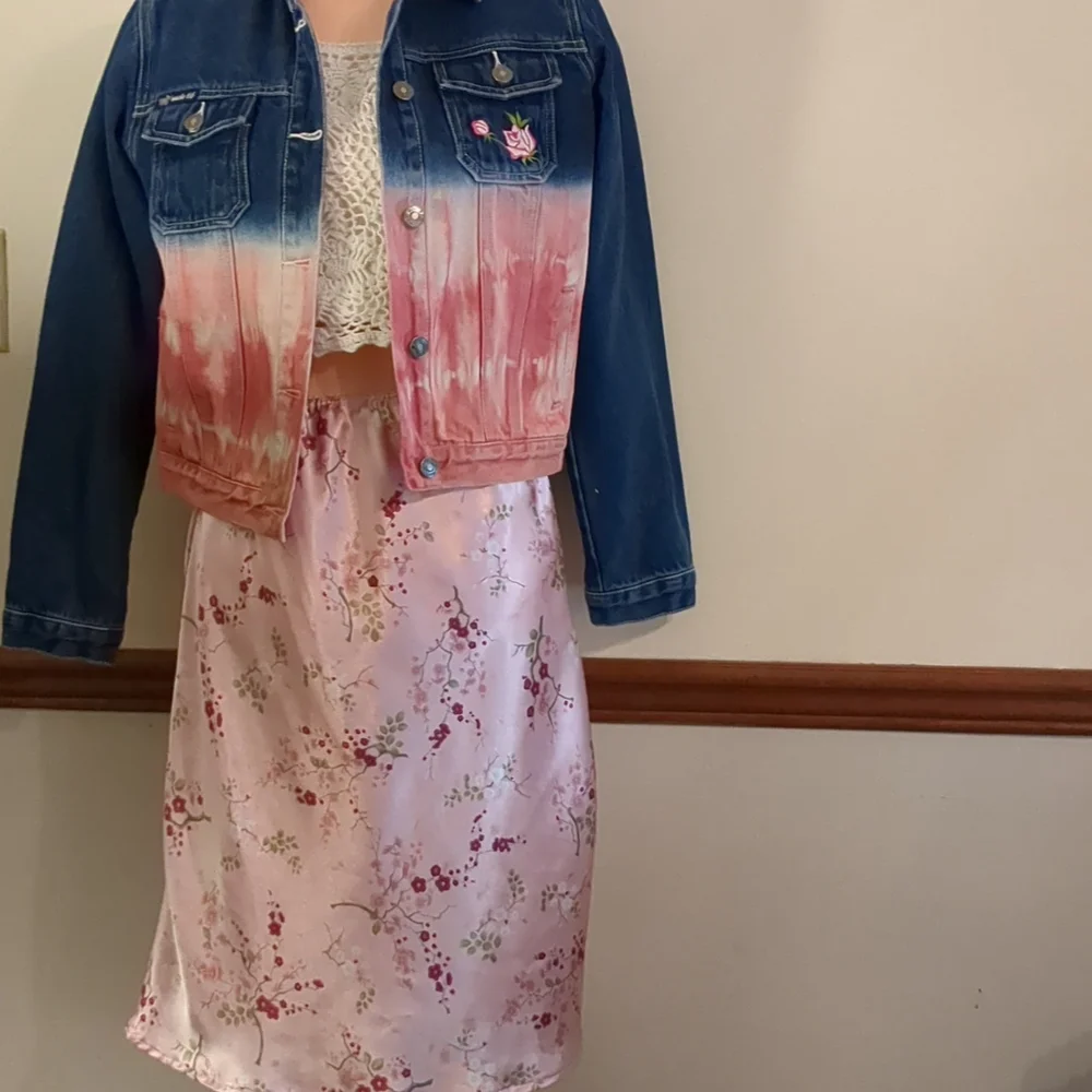 VINTAGE Route 66 Original Clothing Co. Girl's jean jacket with pink embr… - Picture 14 of 14